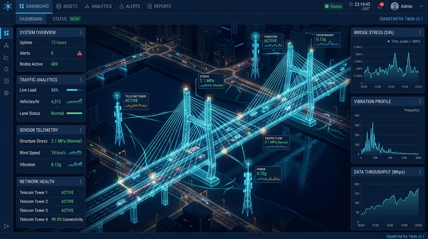 InfraNex 3D Digital Twin Hologram Platform and Telemetry Analytics